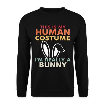 C’est mon costume humain je suis vraiment un lapin - Sweat-shirt Unisexe - noir - Devant - Alina (178cm) & Michal (187cm)