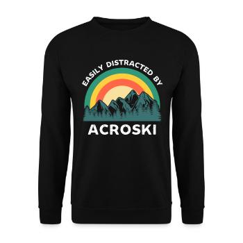 Leicht abgelenkt von Acroski - Unisex Pullover - Schwarz - Vorne - Alina (178cm) & Michal (187cm)