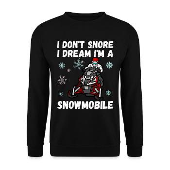 Je ne ronfle pas je rêve im une motoneige - Sweat-shirt Unisexe - noir - Devant - Alina (178cm) & Michal (187cm)