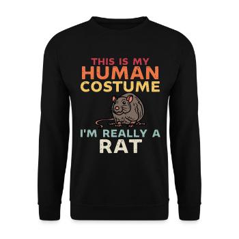 C’est mon costume humain je suis vraiment un rat - Sweat-shirt Unisexe - noir - Devant - Alina (178cm) & Michal (187cm)