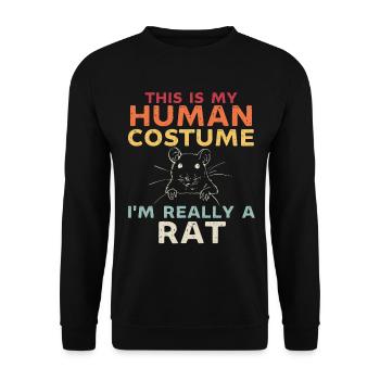 C’est mon costume humain je suis vraiment un rat - Sweat-shirt Unisexe - noir - Devant - Alina (178cm) & Michal (187cm)