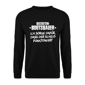 Bootsbauer Bootsbau Schiffbauer Schiffbau Boote - Unisex Pullover - Schwarz - Vorne - Alina (178cm) & Michal (187cm)