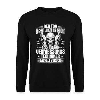 Vermessungstechniker Vermesser Land Surveyor - Unisex Pullover - Schwarz - Vorne - Alina (178cm) & Michal (187cm)