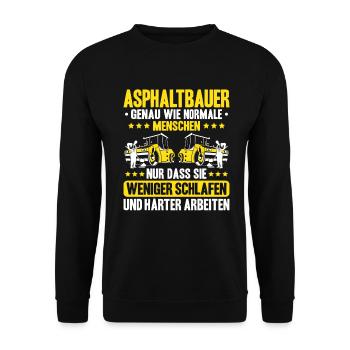 Asphaltbauer Asphaltierer Schwarzstraßenbauer - Unisex Pullover - Schwarz - Vorne - Alina (178cm) & Michal (187cm)