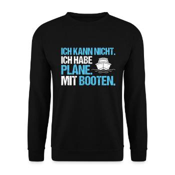 Bootsbauer Bootsbau Schiffbauer Schiffbau Boote - Unisex Pullover - Schwarz - Vorne - Alina (178cm) & Michal (187cm)