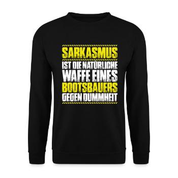Bootsbauer Bootsbau Schiffbauer Schiffbau Boote - Unisex Pullover - Schwarz - Vorne - Alina (178cm) & Michal (187cm)