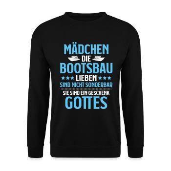 Bootsbauer Bootsbau Schiffbauer Schiffbau Boote - Unisex Pullover - Schwarz - Vorne - Alina (178cm) & Michal (187cm)