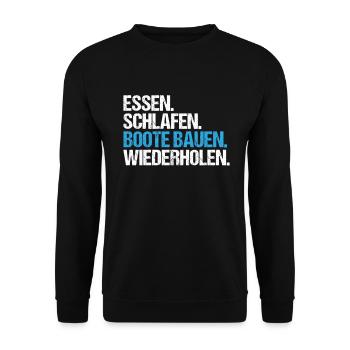 Bootsbauer Bootsbau Schiffbauer Schiffbau Boote - Unisex Pullover - Schwarz - Vorne - Alina (178cm) & Michal (187cm)
