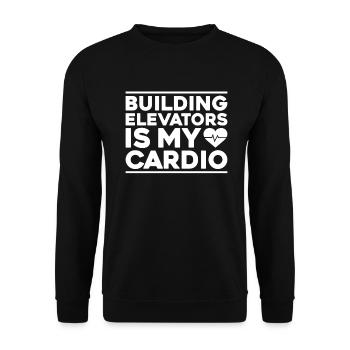 Elevator Fitter Elevator Mechanic Elevator Mechanic - Unisex Sweatshirt - black - Front - Alina (178cm) & Michal (187cm)