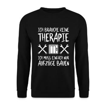 Aufzugsmonteur Aufzugsmechaniker Elevator Mechanic - Unisex Pullover - Schwarz - Vorne - Alina (178cm) & Michal (187cm)