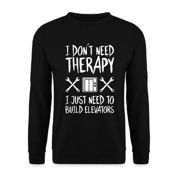 Elevator Fitter Elevator Mechanic Elevator Mechanic - Unisex Sweatshirt - black - Front - Alina (178cm) & Michal (187cm)