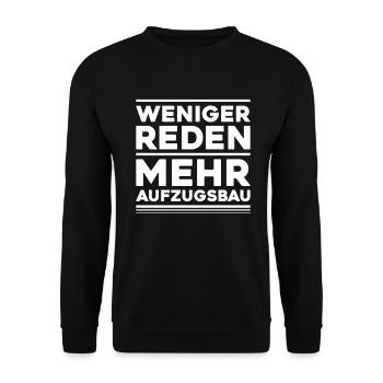 Aufzugsmonteur Aufzugsmechaniker Elevator Mechanic - Unisex Pullover - Schwarz - Vorne - Alina (178cm) & Michal (187cm)