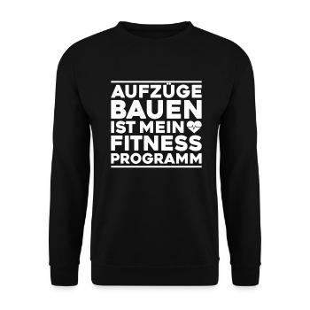 Aufzugsmonteur Aufzugsmechaniker Elevator Mechanic - Unisex Pullover - Schwarz - Vorne - Alina (178cm) & Michal (187cm)