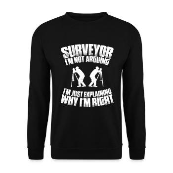 Vermessungstechniker Vermesser Land Surveyor - Unisex Sweatshirt - black - Front - Alina (178cm) & Michal (187cm)
