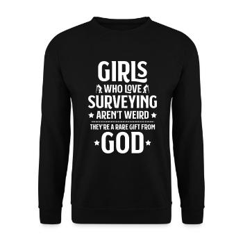 Vermessungstechniker Vermesser Land Surveyor - Unisex Sweatshirt - black - Front - Alina (178cm) & Michal (187cm)
