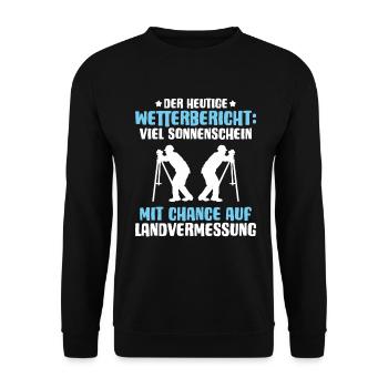 Vermessungstechniker Vermesser Land Surveyor - Unisex Pullover - Schwarz - Vorne - Alina (178cm) & Michal (187cm)