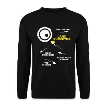 Vermessungstechniker Vermesser Land Surveyor - Unisex Sweatshirt - black - Front - Alina (178cm) & Michal (187cm)