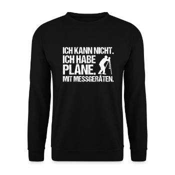 Vermessungstechniker Vermesser Land Surveyor - Unisex Pullover - Schwarz - Vorne - Alina (178cm) & Michal (187cm)