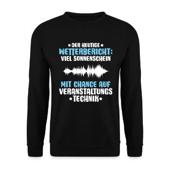 Veranstaltungstechniker Event Technician - Unisex Pullover - Schwarz - Vorne - Alina (178cm) & Michal (187cm)