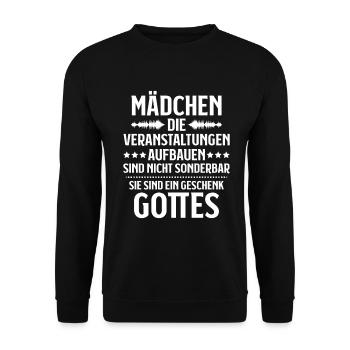 Veranstaltungstechniker Event Technician - Unisex Pullover - Schwarz - Vorne - Alina (178cm) & Michal (187cm)
