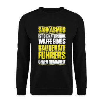 Baugeräteführer Kranführer Baggerfahrer Baugeräte - Unisex Pullover - Schwarz - Vorne - Alina (178cm) & Michal (187cm)