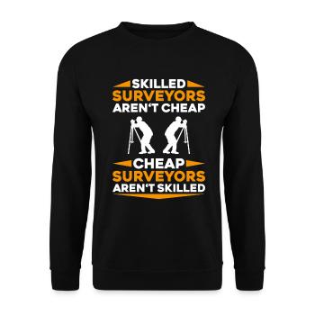 Vermessungstechniker Vermesser Land Surveyor - Unisex Sweatshirt - black - Front - Alina (178cm) & Michal (187cm)
