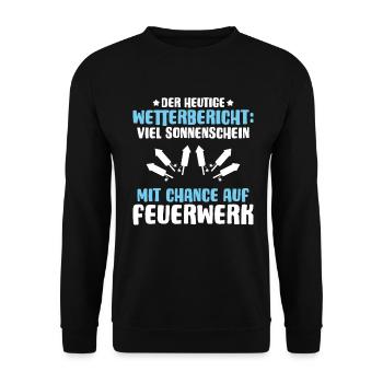 Pyrotechniker Feuerwerk Pyrotechnik Pyrotechnician - Unisex Pullover - Schwarz - Vorne - Alina (178cm) & Michal (187cm)