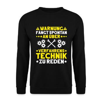 Verfahrensmechaniker Verfahrensmechanikerin - Unisex Pullover - Schwarz - Vorne - Alina (178cm) & Michal (187cm)