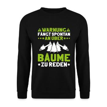 Forstwirt Forstwirtschaft Waldfacharbeiter Wald - Unisex Pullover - Schwarz - Vorne - Alina (178cm) & Michal (187cm)