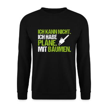 Forstwirt Forstwirtschaft Waldfacharbeiter Wald - Unisex Pullover - Schwarz - Vorne - Alina (178cm) & Michal (187cm)