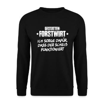 Forstwirt Forstwirtschaft Waldfacharbeiter Wald - Unisex Pullover - Schwarz - Vorne - Alina (178cm) & Michal (187cm)