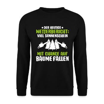 Forstwirt Forstwirtschaft Waldfacharbeiter Wald - Unisex Pullover - Schwarz - Vorne - Alina (178cm) & Michal (187cm)