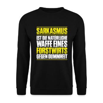 Forstwirt Forstwirtschaft Waldfacharbeiter Wald - Unisex Pullover - Schwarz - Vorne - Alina (178cm) & Michal (187cm)
