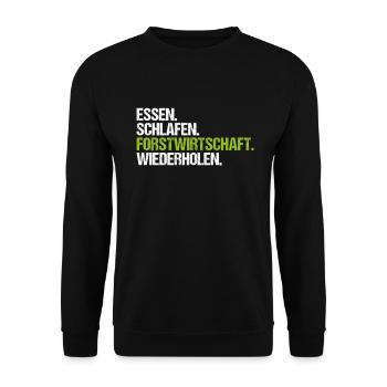 Forstwirt Forstwirtschaft Waldfacharbeiter Wald - Unisex Pullover - Schwarz - Vorne - Alina (178cm) & Michal (187cm)