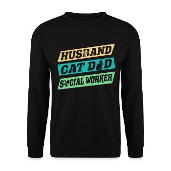 Mois du travail social à l’école Mari - Sweat-shirt Unisexe - noir - Devant - Alina (178cm) & Michal (187cm)