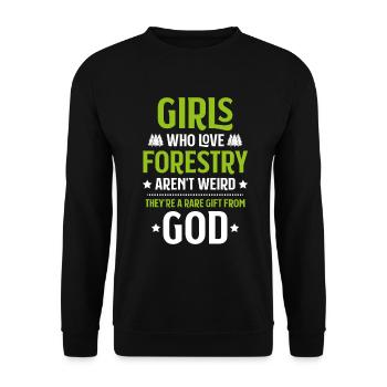 Forestier Forestier Forestier Forestier Ouvrier forestier Forêt - Sweat-shirt Unisexe - noir - Devant - Alina (178cm) & Michal (187cm)