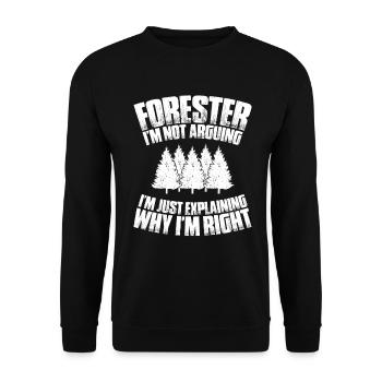 Forestier Forestier Forestier Forestier Ouvrier forestier Forêt - Sweat-shirt Unisexe - noir - Devant - Alina (178cm) & Michal (187cm)