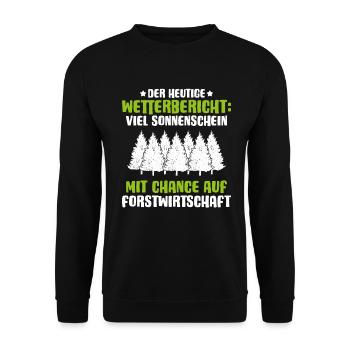 Förster Forstwirtschaft Forester Waldarbeiter Wald - Unisex Pullover - Schwarz - Vorne - Alina (178cm) & Michal (187cm)