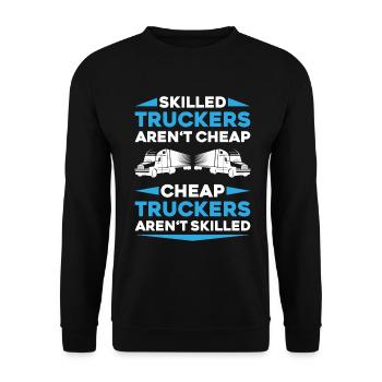Truck driver Truck driver Professional driver Trucker - Unisex Sweatshirt - black - Front - Alina (178cm) & Michal (187cm)