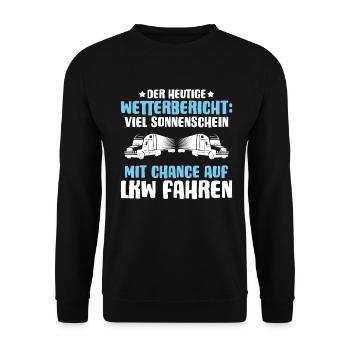 LKW-Fahrer Fernfahrer Berufskraftfahrer Trucker - Unisex Pullover - Schwarz - Vorne - Alina (178cm) & Michal (187cm)