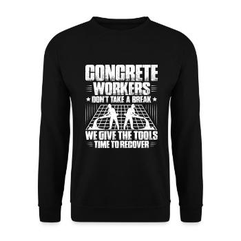 Concrete builder Reinforced concrete builder Concrete Worker - Unisex Sweatshirt - black - Front - Alina (178cm) & Michal (187cm)