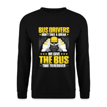 Busfahrer Bus Driver Busman Schulbusfahrer - Unisex Pullover - Schwarz - Vorne - Alina (178cm) & Michal (187cm)