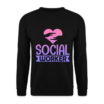 School Social Work Month - Unisex Sweatshirt - black - Front - Alina (178cm) & Michal (187cm)