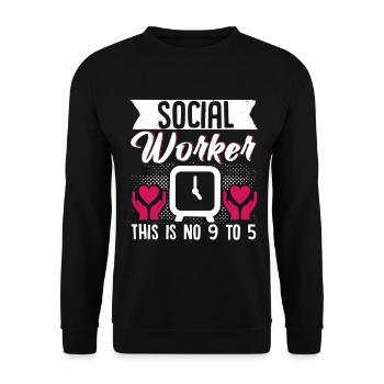 School Social Work Month Hands - Unisex Sweatshirt - black - Front - Alina (178cm) & Michal (187cm)
