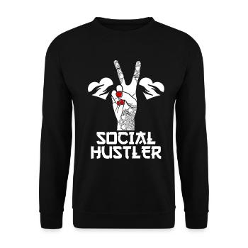 School Social Work Month Hand - Unisex Sweatshirt - black - Front - Alina (178cm) & Michal (187cm)