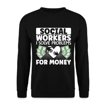 School Social Work Month Social - Unisex Pullover - Schwarz - Vorne - Alina (178cm) & Michal (187cm)