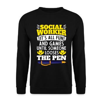 School Social Work Month Social - Unisex Sweatshirt - black - Front - Alina (178cm) & Michal (187cm)