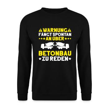 Betonbauer Stahlbetonbauer Concrete Worker - Unisex Pullover - Schwarz - Vorne - Alina (178cm) & Michal (187cm)
