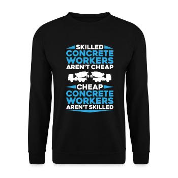 Concrete builder Reinforced concrete builder Concrete Worker - Unisex Sweatshirt - black - Front - Alina (178cm) & Michal (187cm)