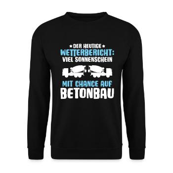 Betonbauer Stahlbetonbauer Concrete Worker - Unisex Pullover - Schwarz - Vorne - Alina (178cm) & Michal (187cm)